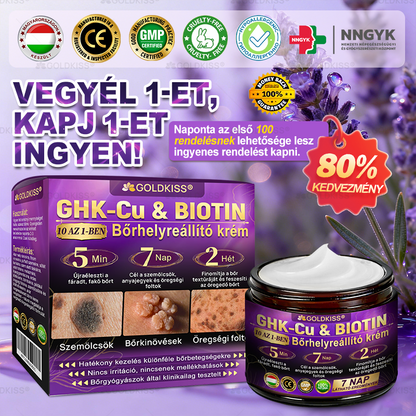 Magyarországon gyártva és szállítva ✨ 𝐆𝐎𝐋𝐃𝐊𝐈𝐒𝐒® 𝐆𝐇𝐊-𝐂𝐮 & 𝐁𝐈𝐎𝐓𝐈𝐍 𝟏𝟎-𝐢𝐧-𝟏 Bőrmegújító Krém ⚡