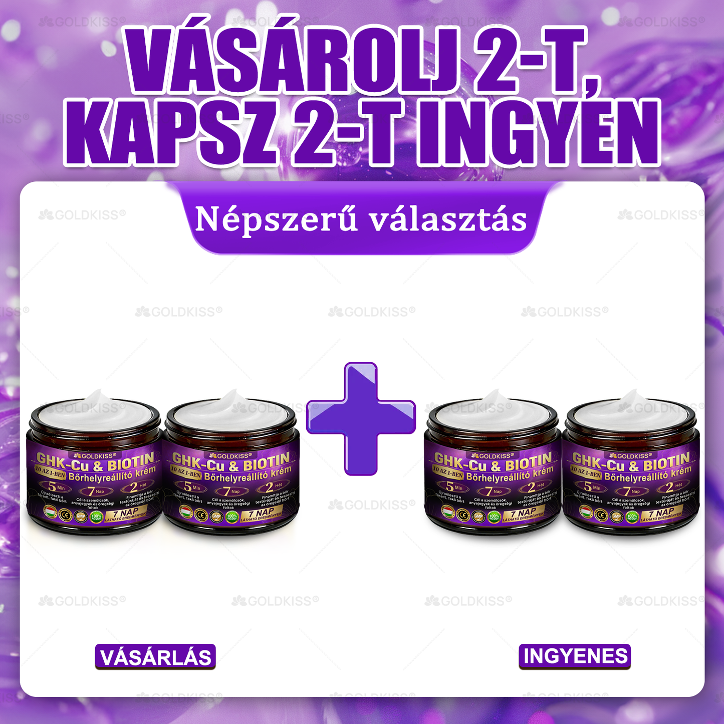Magyarországon gyártva és szállítva ✨ 𝐆𝐎𝐋𝐃𝐊𝐈𝐒𝐒® 𝐆𝐇𝐊-𝐂𝐮 & 𝐁𝐈𝐎𝐓𝐈𝐍 𝟏𝟎-𝐢𝐧-𝟏 Bőrmegújító Krém ⚡